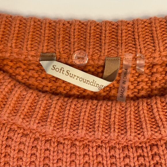 Soft Surroundings Coral Tunic Crewneck Sweater Pink Sweater Chunky Sz 3X - Picture 3 of 7